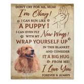 Couverture photo personnalisée commémorative personnalisée – Ne pleure pas pour moi, je vais bien – Cadeau de sympathie pour les propriétaires d'animaux de compagnie, les amoureux des animaux de compagnie
